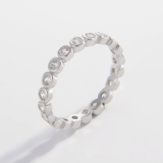 925 Sterling Silver Zircon Ring Silver