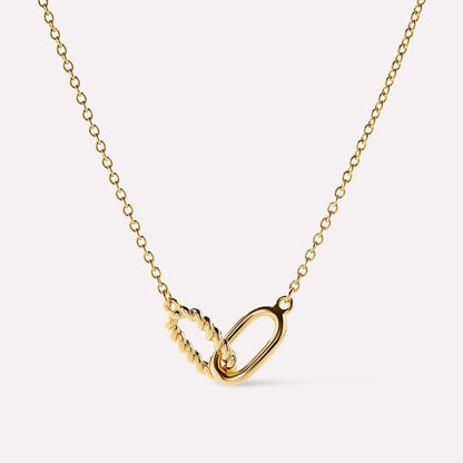 Interlocked Titanium Steel Necklace Gold One Size