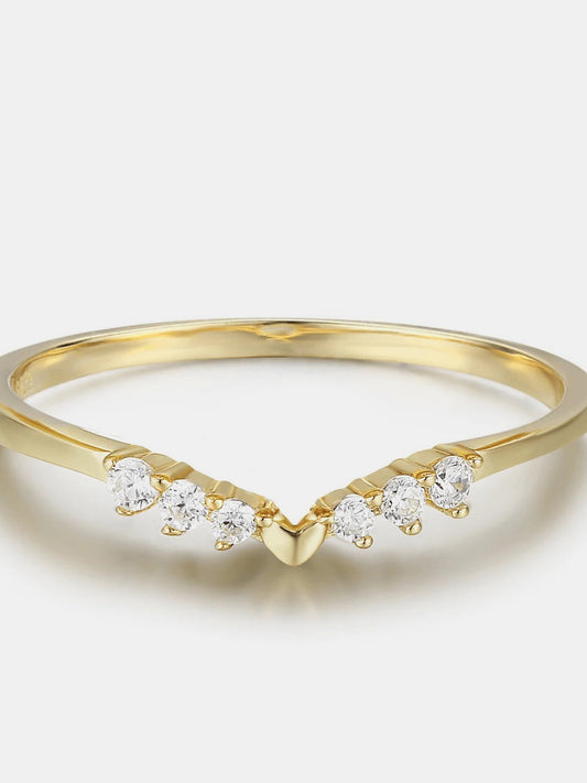 925 Sterling Silver Inland Zircon Ring Gold