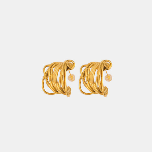 Titanium Steel Geometric Shape Earrings Style A One Size