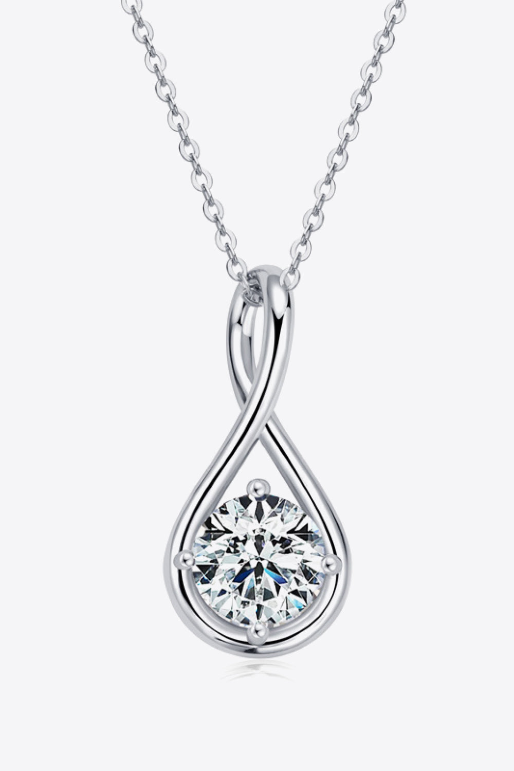 2 Carat Moissanite 925 Sterling Silver Necklace Silver One Size
