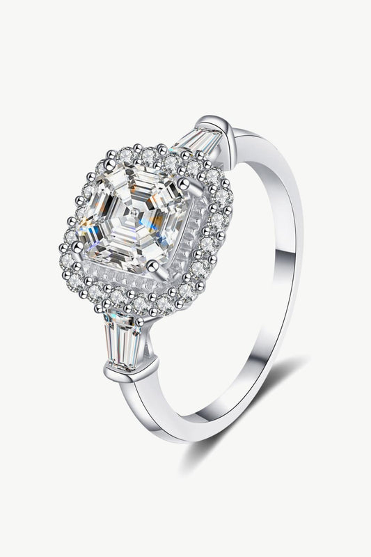 So Much Shine 2 Carat Moissanite Sterling Silver Ring Silver