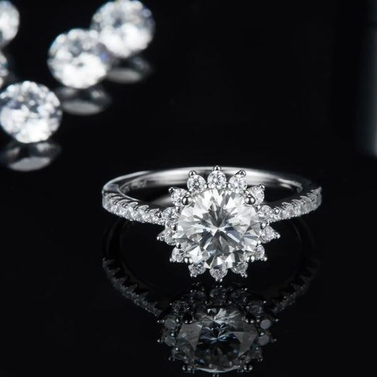 2 Carat Moissanite 925 Sterling Silver Ring