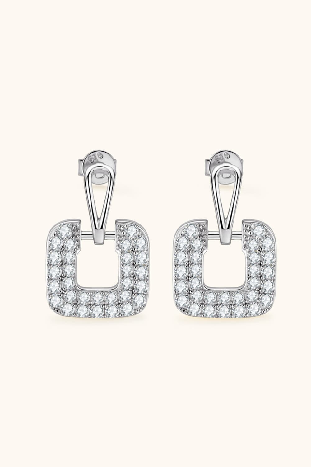 1.68 Carat Moissanite 925 Sterling Silver Drop Earrings Silver One Size