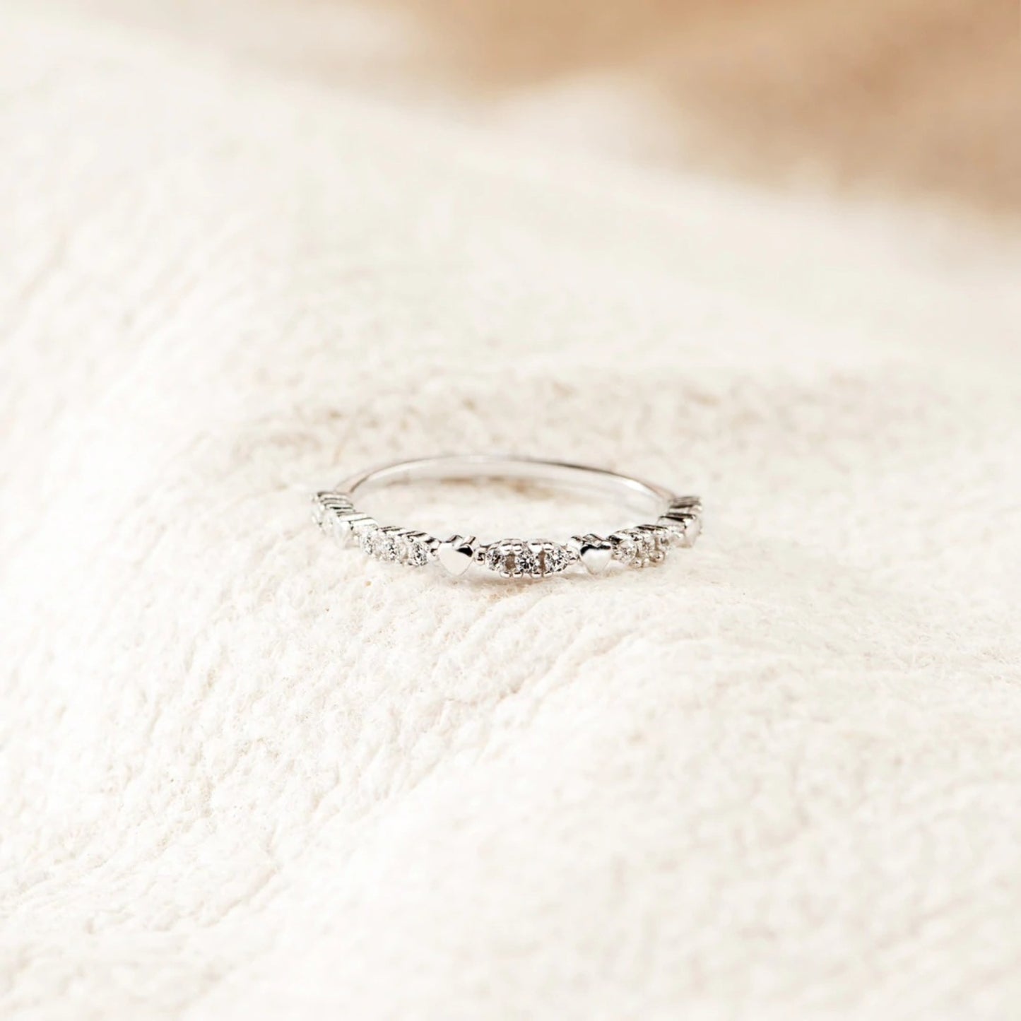 925 Sterling Silver Inlaid Zircon Ring Silver