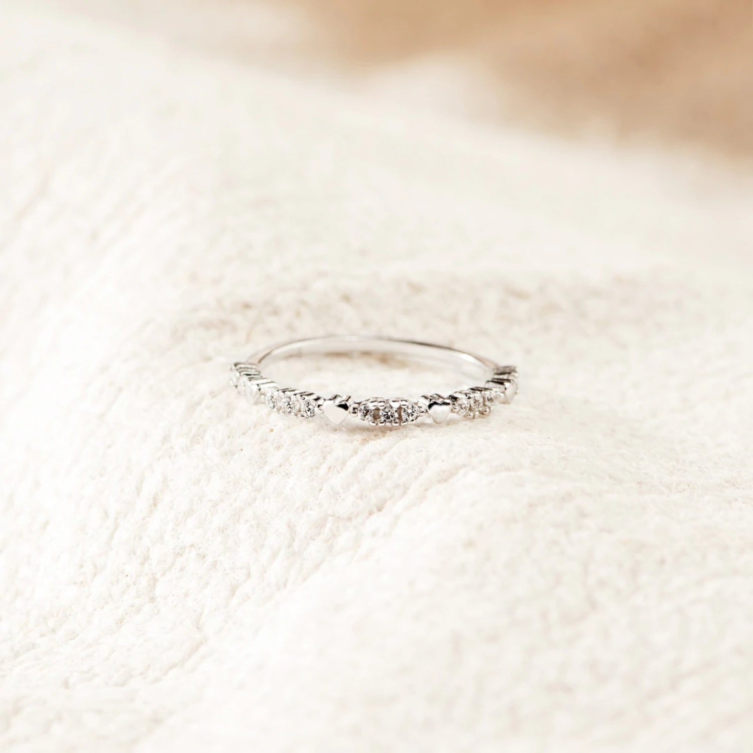 925 Sterling Silver Inlaid Zircon Ring Silver