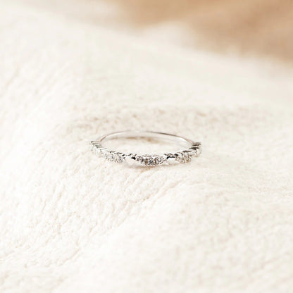 925 Sterling Silver Inlaid Zircon Ring Silver