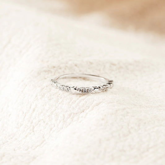 925 Sterling Silver Inlaid Zircon Ring Silver
