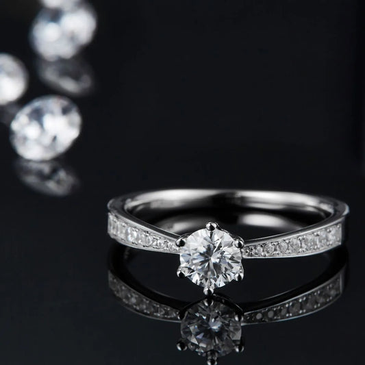 Moissanite 925 Sterling Silver Ring White