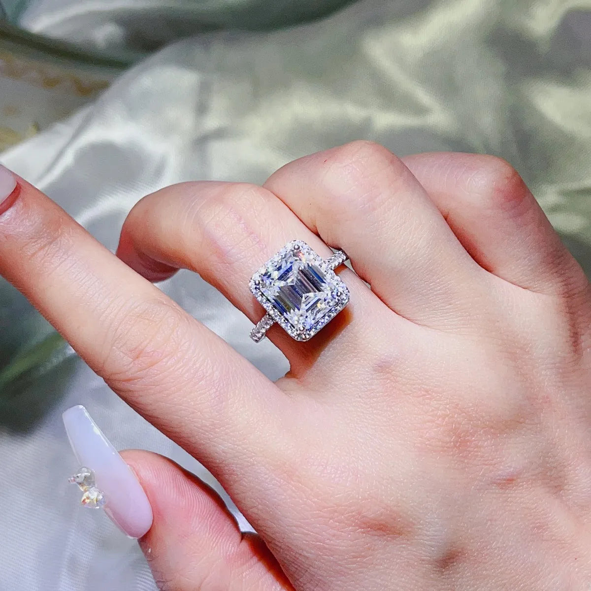 5 Carat Moissanite 925 Sterling Silver Ring White