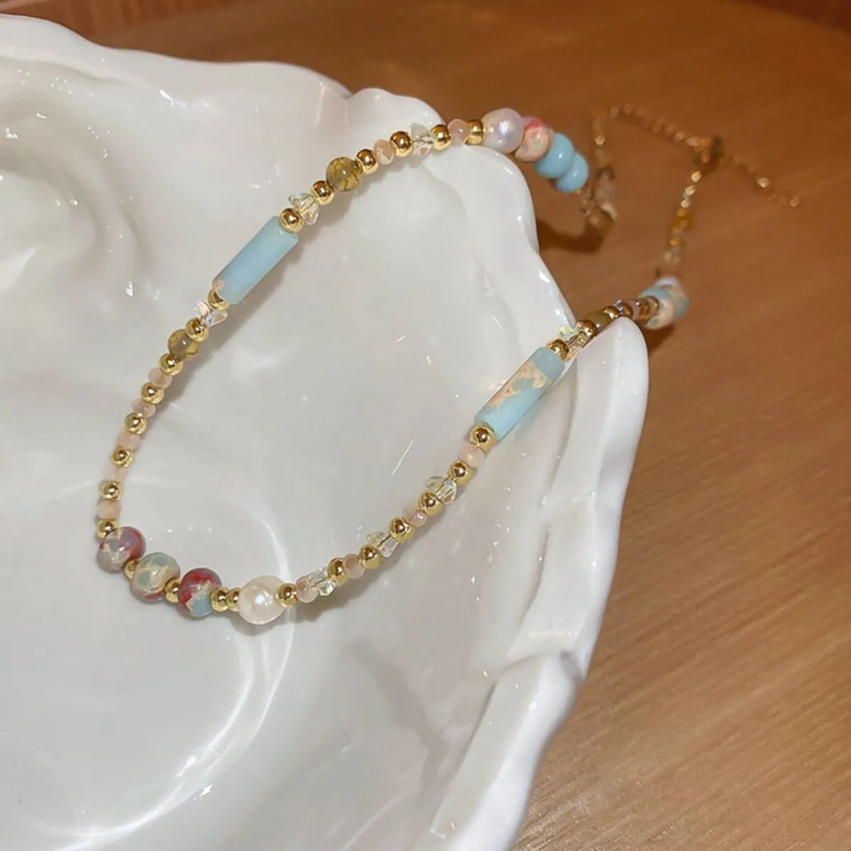 Alloy Pearl Beaded Necklace
