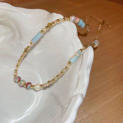 Alloy Pearl Beaded Necklace