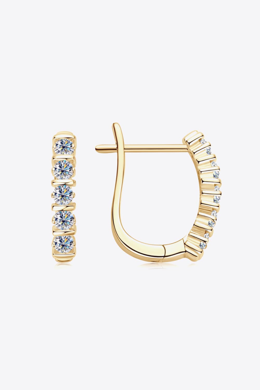 Moissanite 925 Sterling Silver Earrings Gold One Size