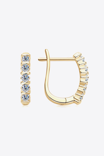 Moissanite 925 Sterling Silver Earrings Gold One Size