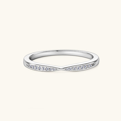 925 Sterling Silver Inlaid Moissanite Ring Silver