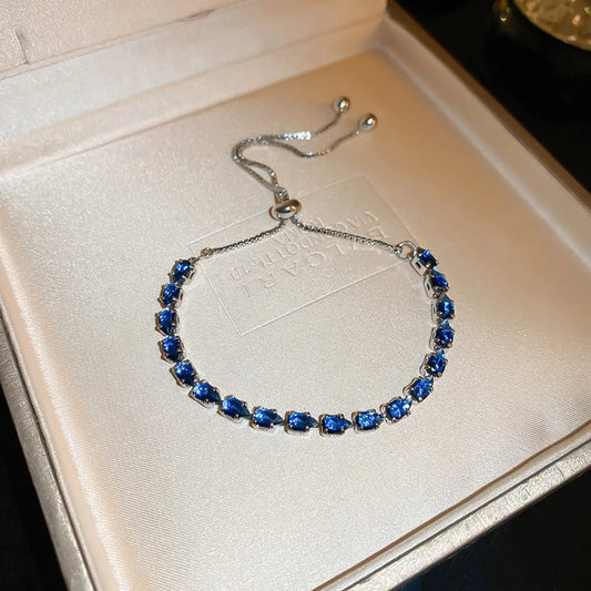 Alloy Zircon Bracelet Royal Blue One Size