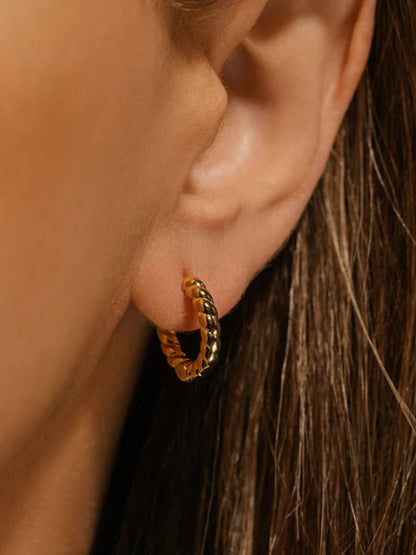 18K Gold-Plated Stainless Steel Huggie Earrings Gold One Size
