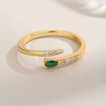 925 Sterling Silver Inland Zircon Open Ring