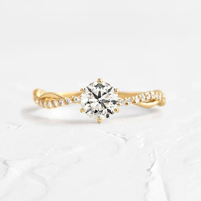 925 Sterling Silver Inlaid Zircon Ring