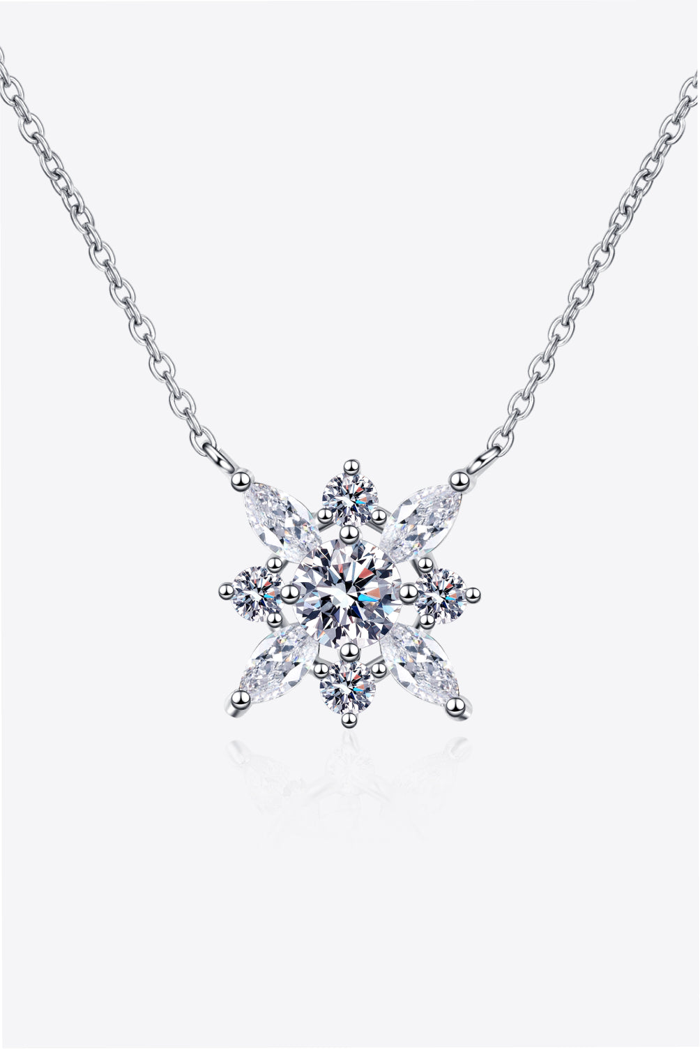 Moissanite Rhodium-Plated Necklace Silver One Size