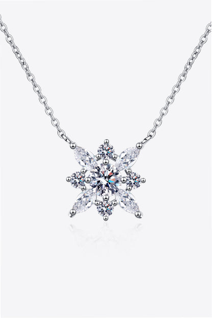 Moissanite Rhodium-Plated Necklace Silver One Size