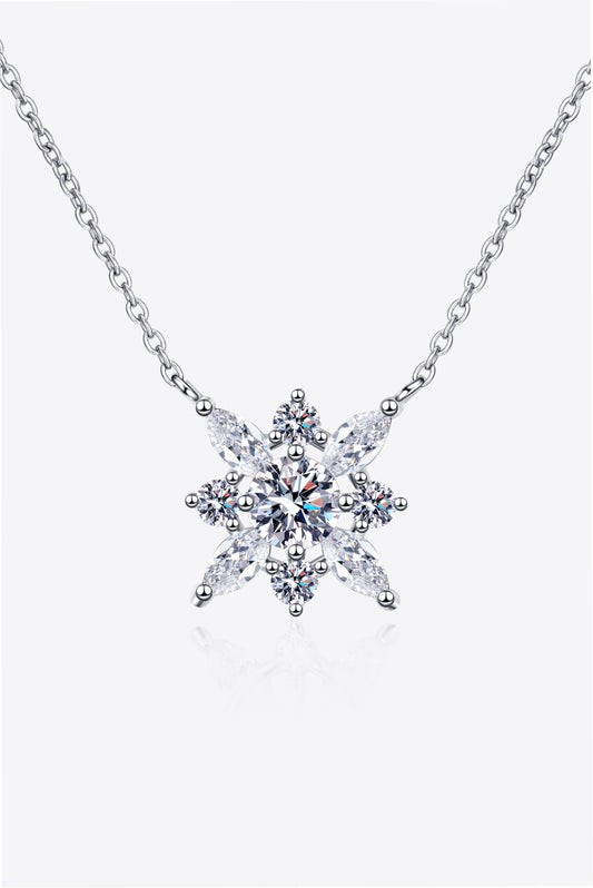 Moissanite Rhodium-Plated Necklace Silver One Size