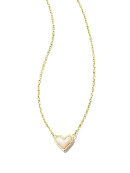 Heart Pendant Necklace Cream One Size