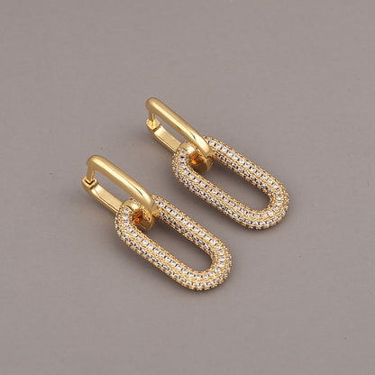 18K Gold-Plated Inland Zircon Earrings White One Size