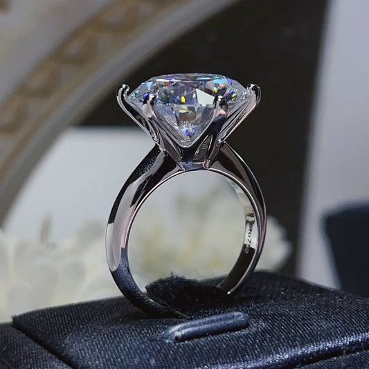 10 Carat Moissanite 925 Sterling Silver Ring White