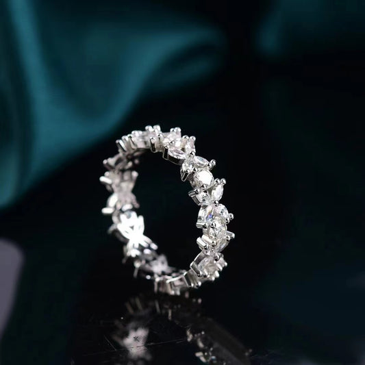 Moissanite 925 Sterling Silver Ring Silver