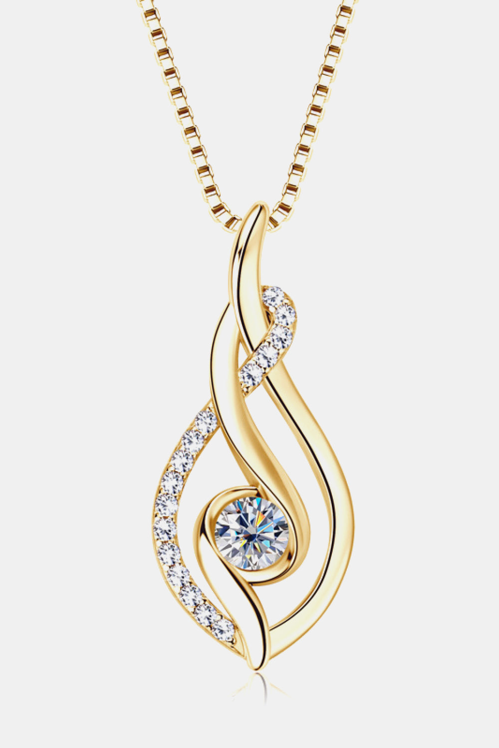Moissanite 925 Sterling Silver Necklace Gold One Size