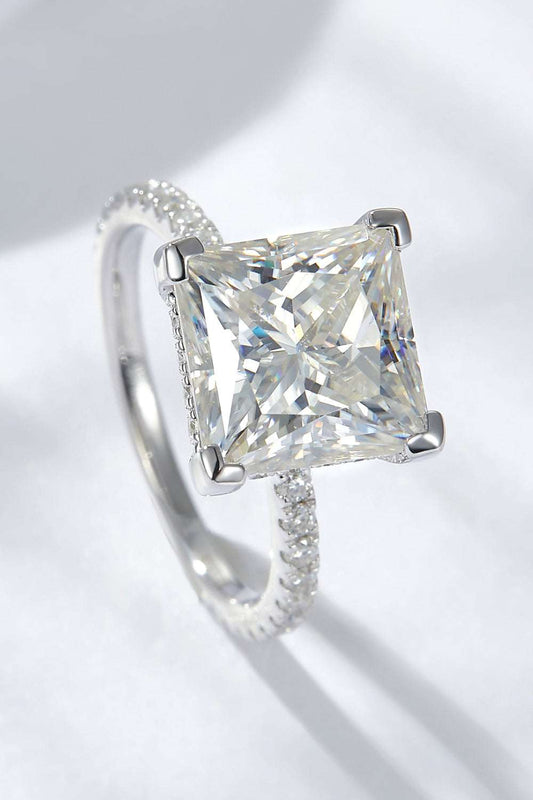 5.52 Carat Moissanite Side Stone Ring Silver