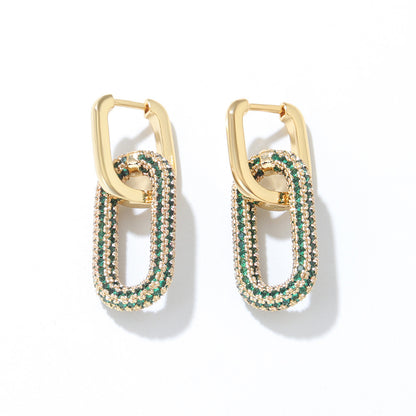 18K Gold-Plated Inland Zircon Earrings
