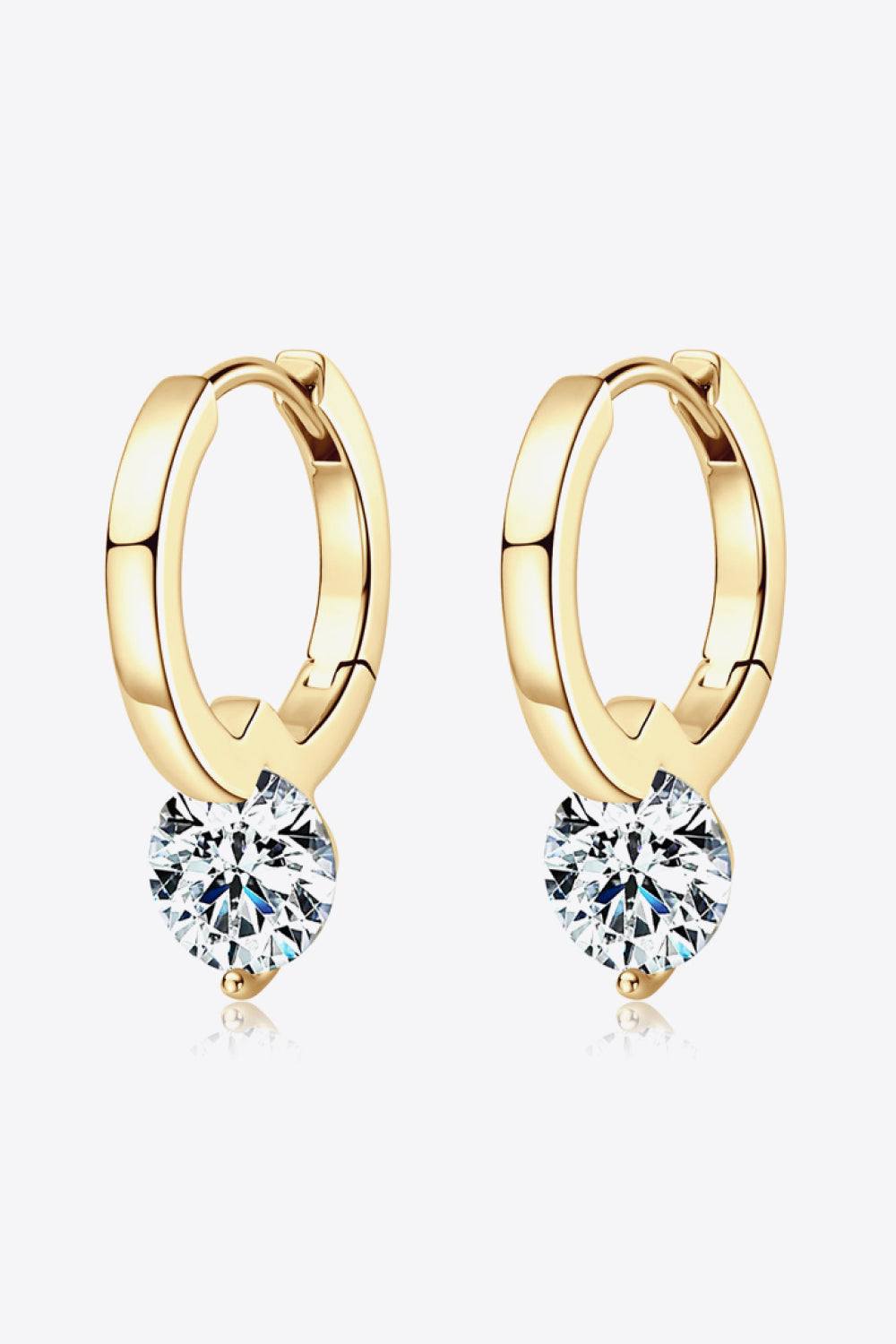 2 Carat Moissanite 925 Sterling Silver Drop Earrings Gold One Size