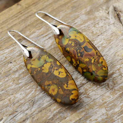 Natural Stone Copper Dangle Earrings