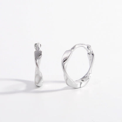 925 Sterling Silver Hoop Earrings Silver One Size