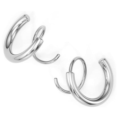Stainless Steel Spiral Earrings Silver One Size