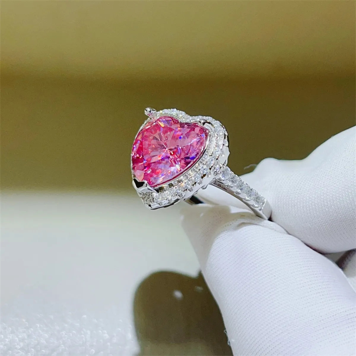 5 Carat Moissanite 925 Sterling Silver Heart Ring