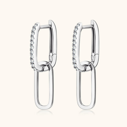 925 Sterling Silver Moissanite Earrings Silver One Size