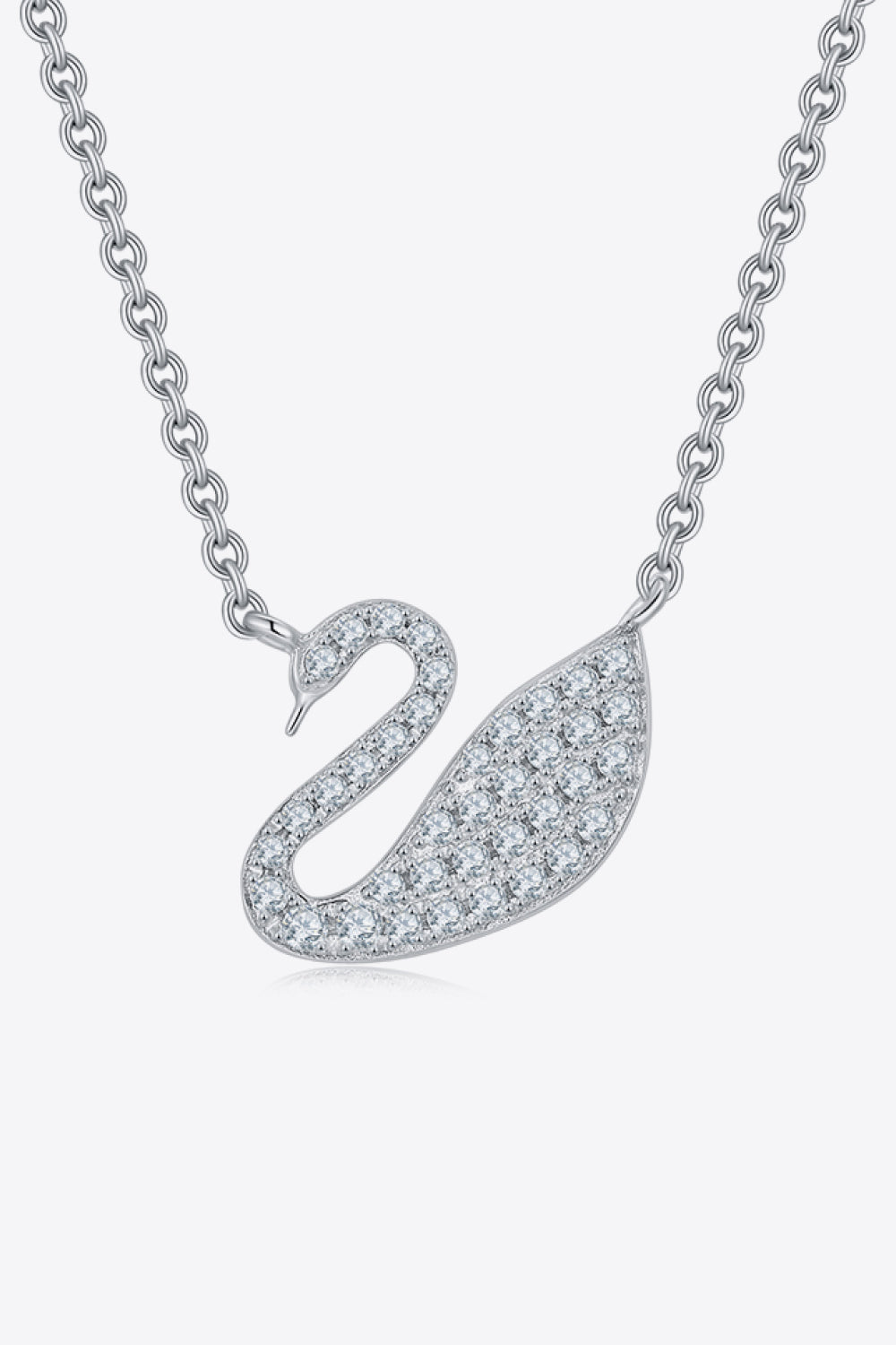 Moissanite Swan 925 Sterling Silver Necklace Silver One Size