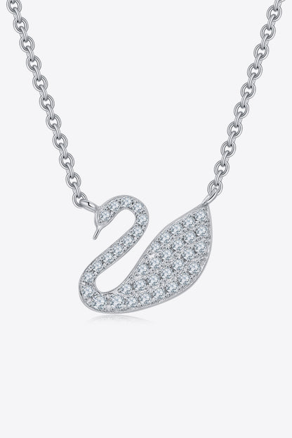 Moissanite Swan 925 Sterling Silver Necklace Silver One Size