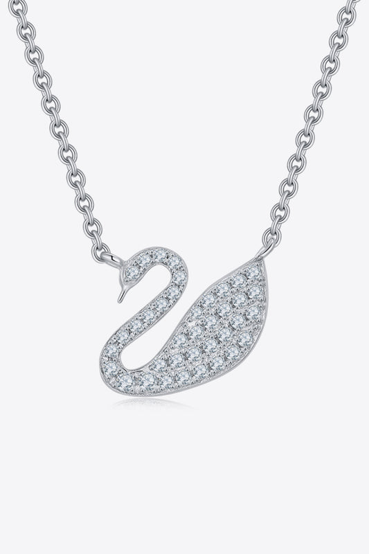 Moissanite Swan 925 Sterling Silver Necklace Silver One Size