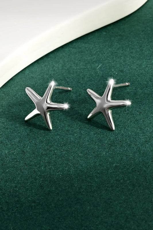 925 Sterling Silver Star Stud Earrings Silver One Size