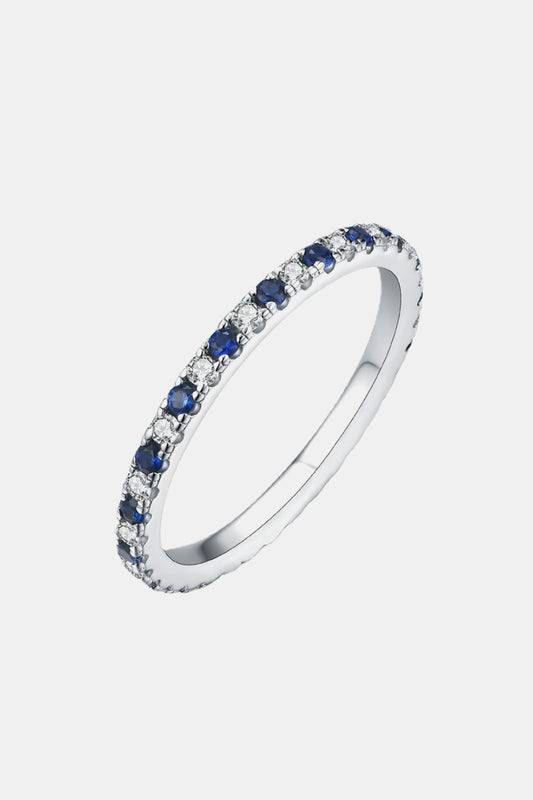 Moissanite Lab-Grown Sapphire Rings Royal Blue