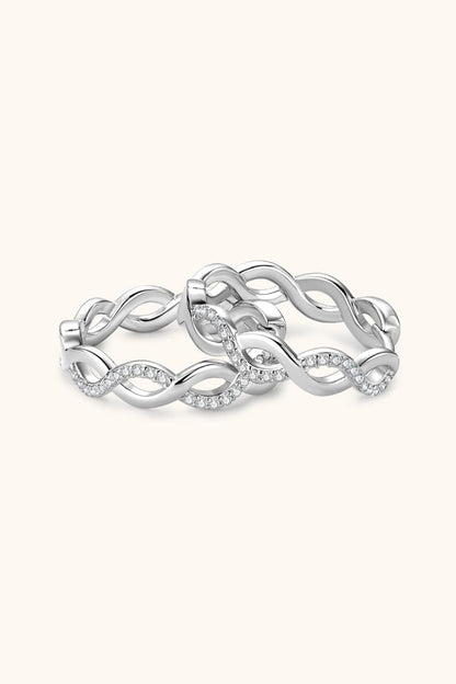 Moissanite Crisscross Hoop Earrings Silver One Size