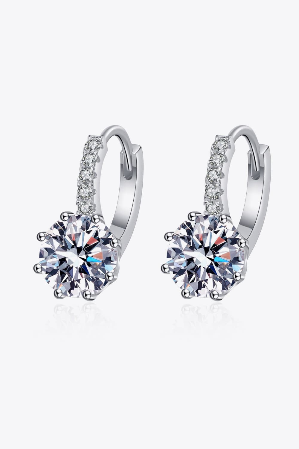 4 Carat Moissanite 925 Sterling Silver Earrings Silver One Size