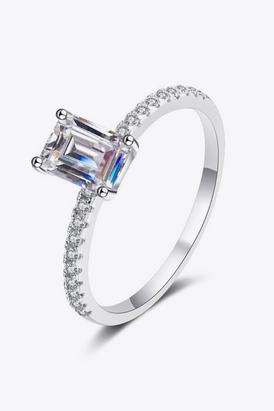 925 Sterling Silver Ring with Moissanite Silver