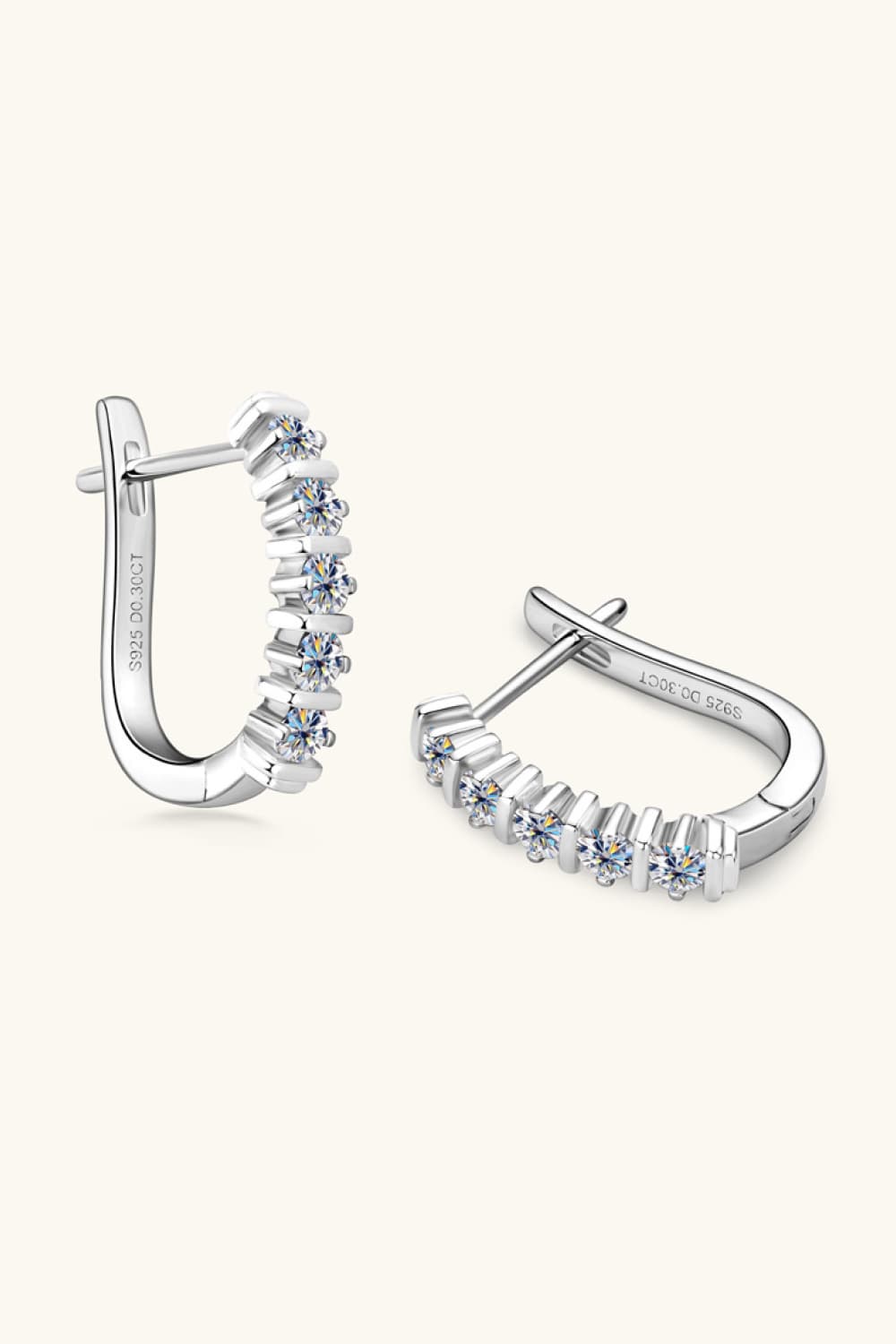 Moissanite 925 Sterling Silver Earrings Silver One Size