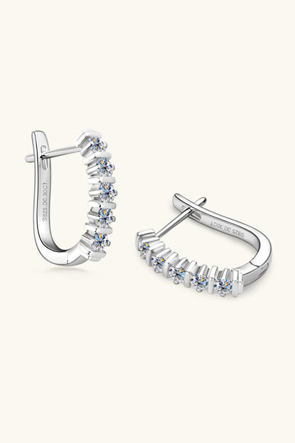 Moissanite 925 Sterling Silver Earrings Silver One Size