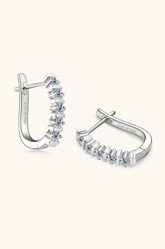 Moissanite 925 Sterling Silver Earrings Silver One Size